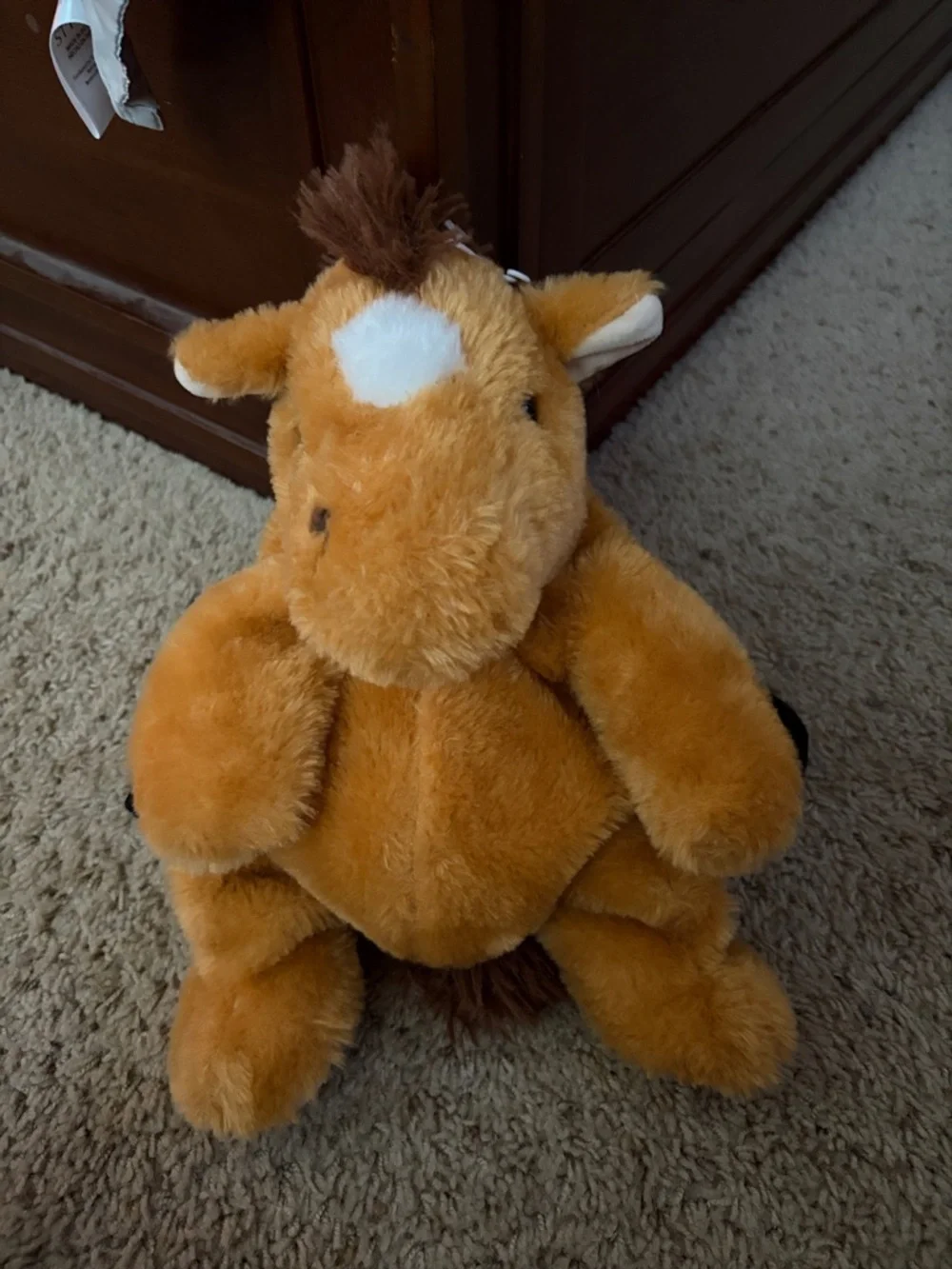 Fiesta Tan Horse Plush Backpack with White Forehead Patch